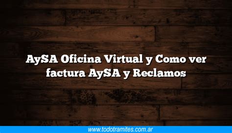 aysa oficina virtual reclamos